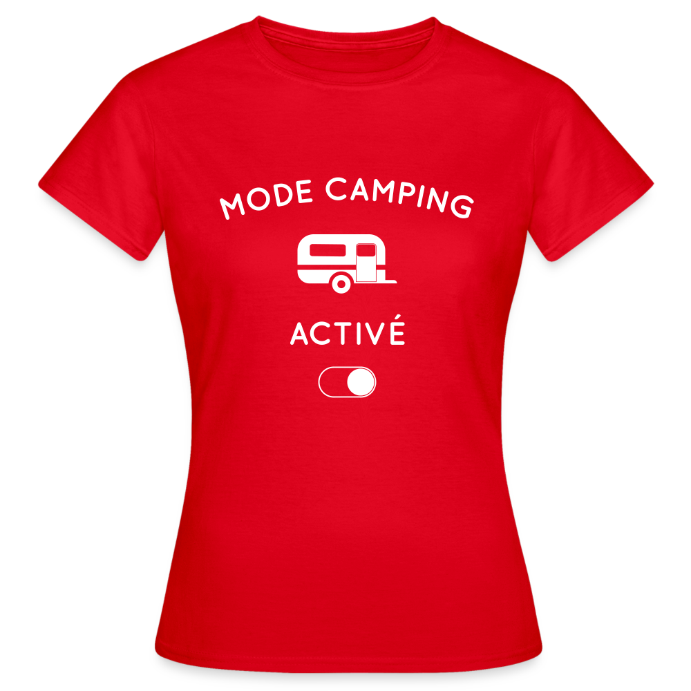 T-shirt Femme - Mode camping activé - rouge