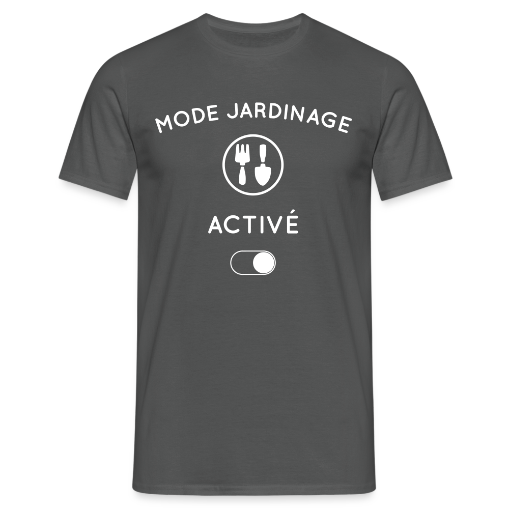 T-shirt Homme - Mode jardinage activé - charbon