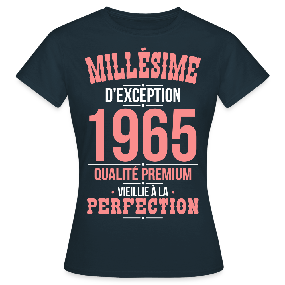 T-shirt Femme - Anniversaire 60 Ans - Millésime 1965 - marine