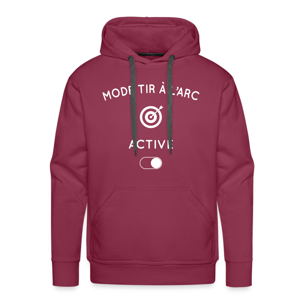 Sweat à capuche Premium Homme - Mode tir à l'arc activé - bordeaux