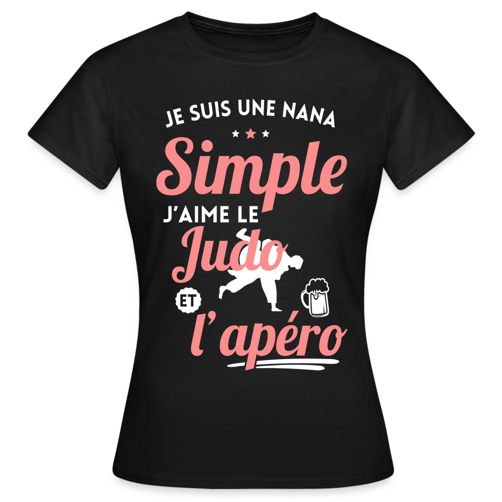 T-shirt Femme - J'aime le judo et l'apéro - noir