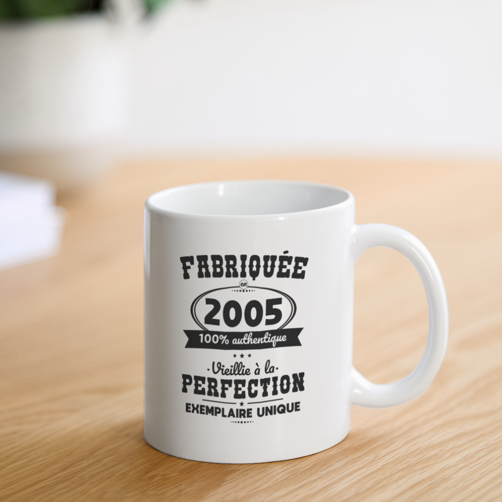 Mug blanc - Anniversaire 20 Ans - Fabriquée en 2005 - blanc