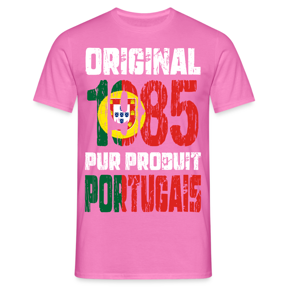 T-shirt Homme - Anniversaire 40 Ans - Original 1985 - Pur produit Portugais - rose