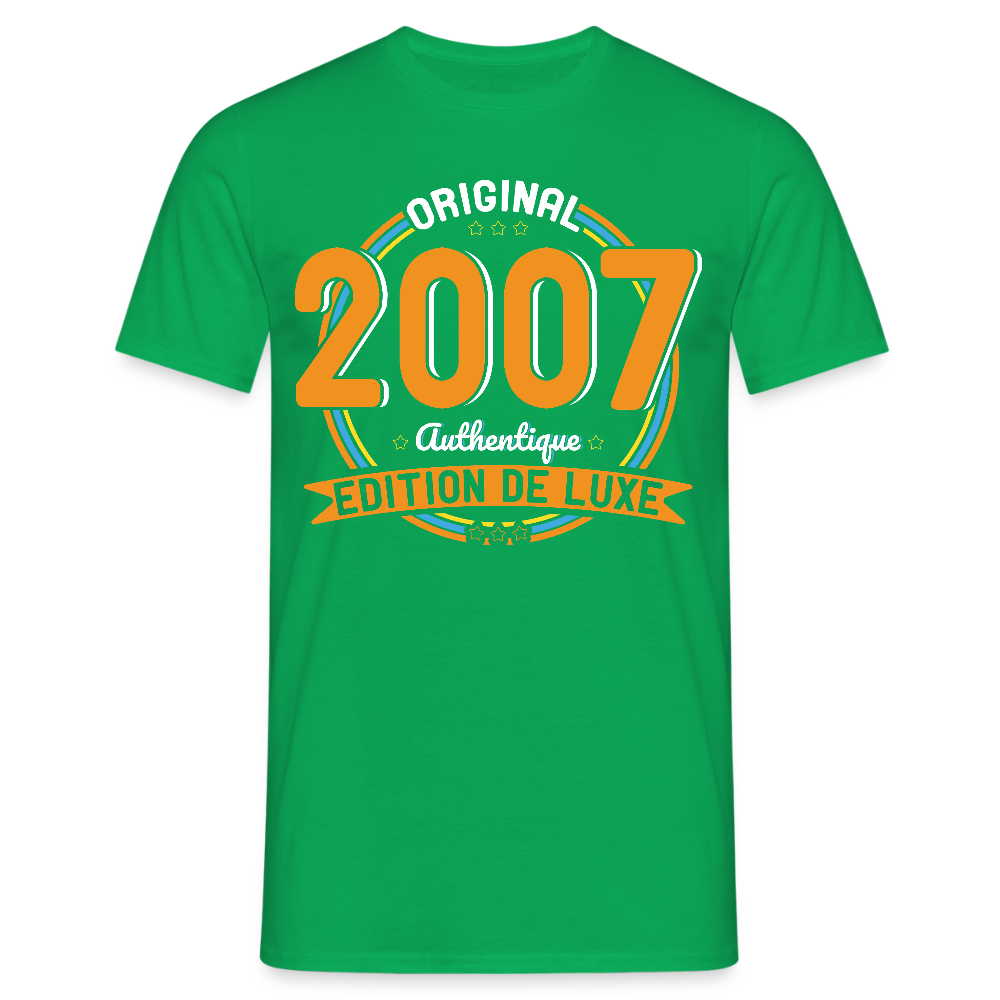 T-shirt Homme - Anniversaire 18 Ans - Original 2007 Authentique - vert