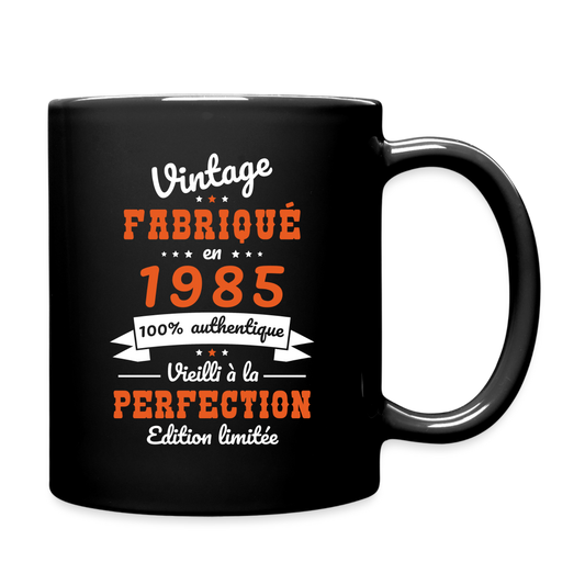 Mug uni - Anniversaire 40 Ans - Vintage fabriqué en 1985 - noir