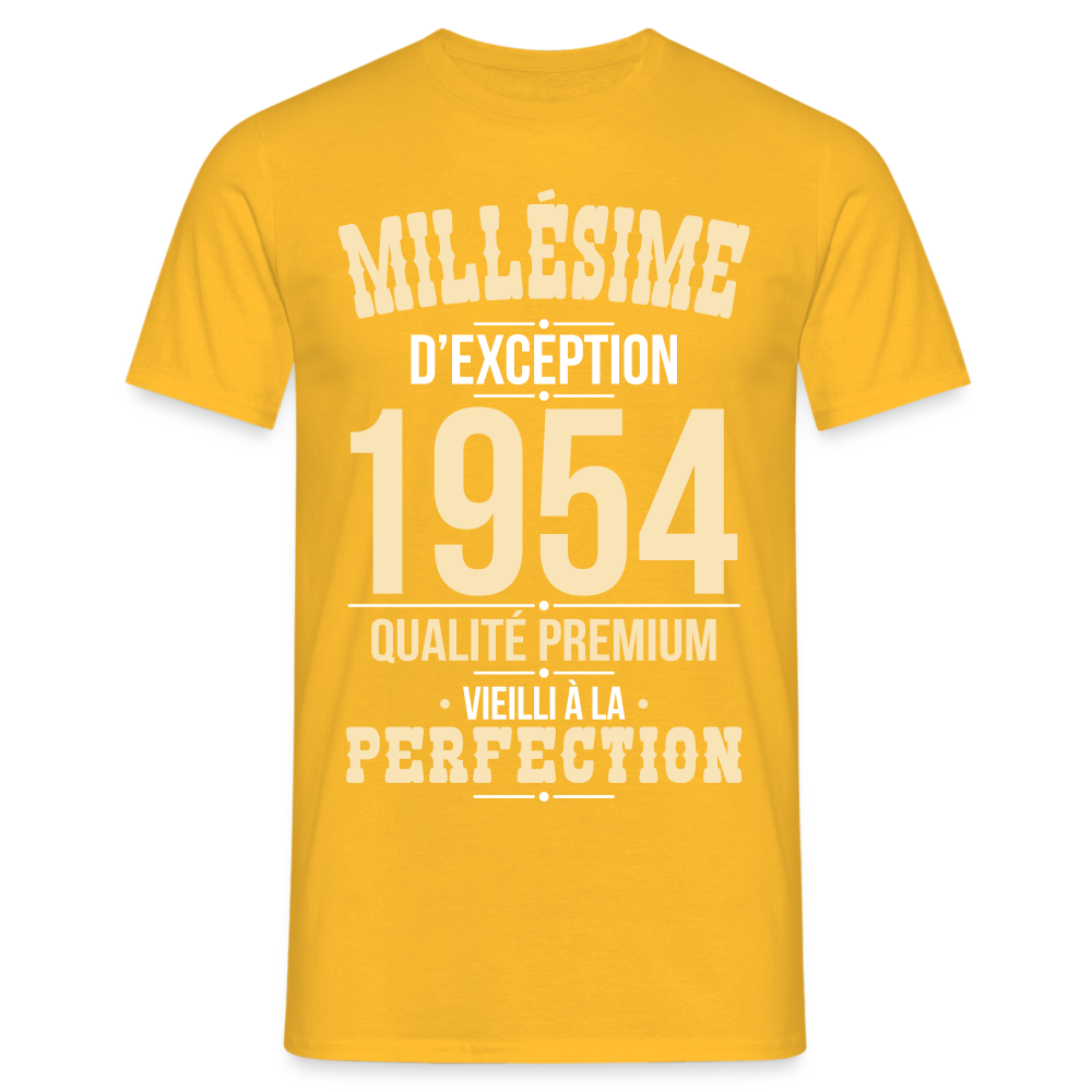 T-shirt Homme - Anniversaire 71 Ans - Millésime 1954 - jaune