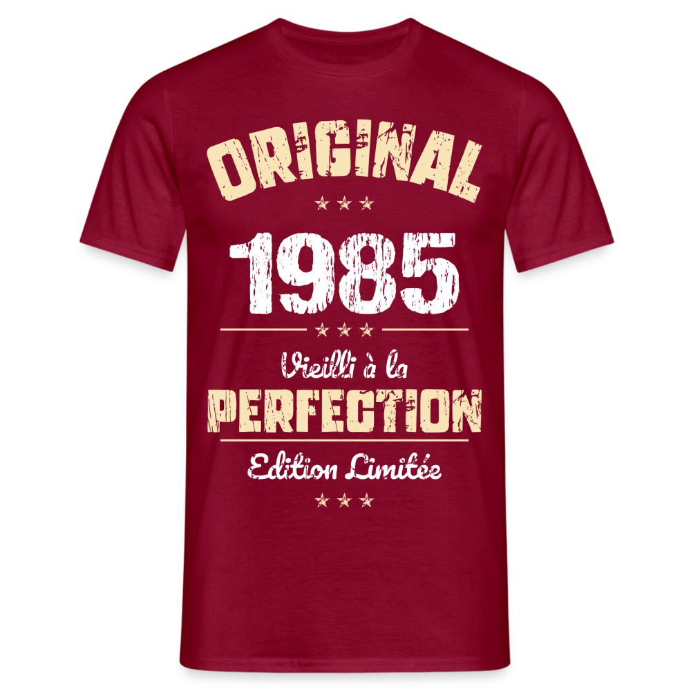 T-shirt Homme - Anniversaire 40 Ans - Original 1985 - rouge brique