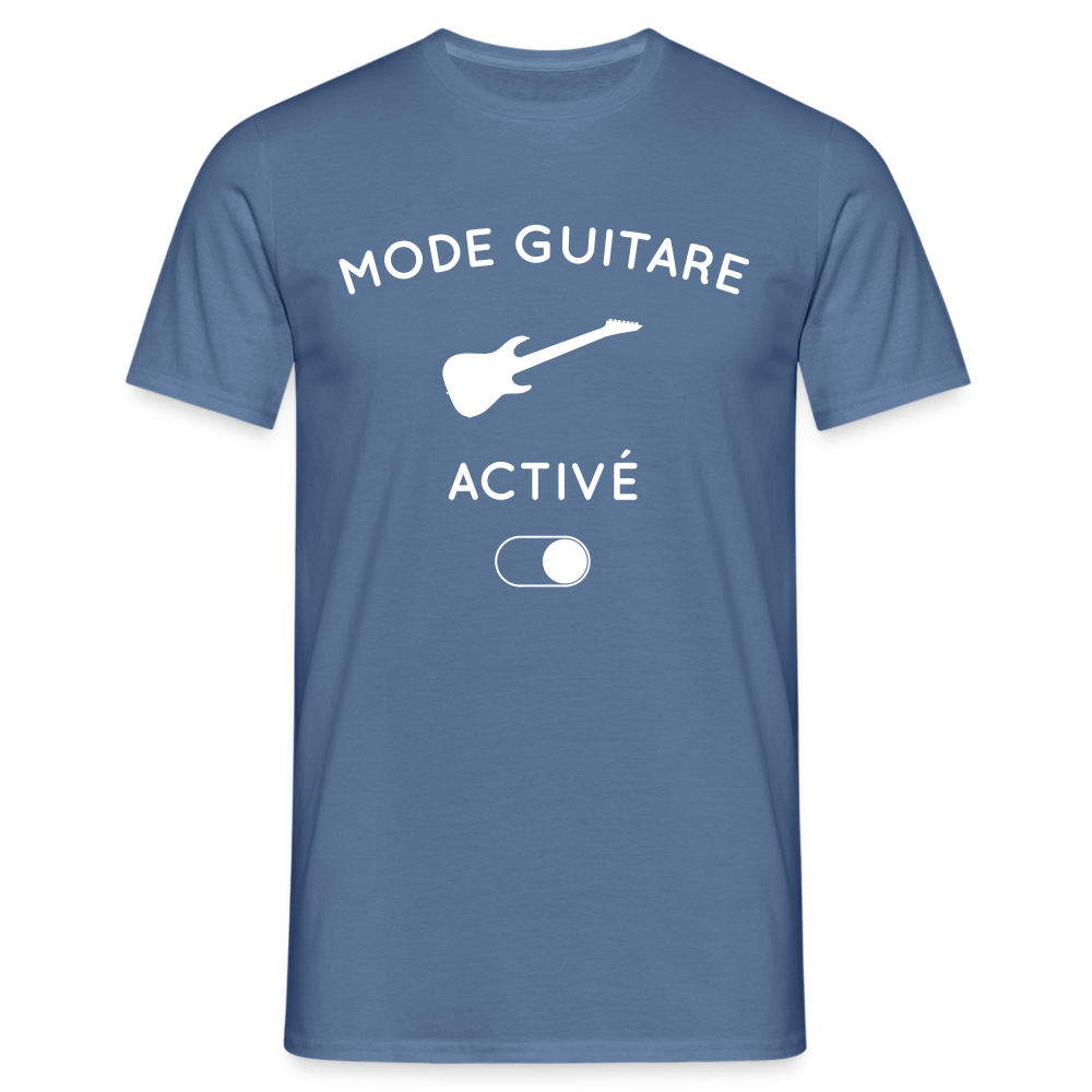 T-shirt Homme - Mode guitare activé - bleu pigeon 