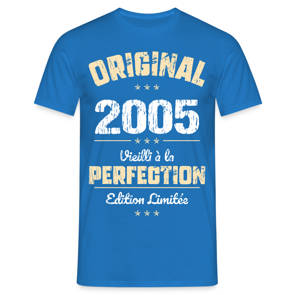 T-shirt Homme - Anniversaire 20 Ans - Original 2005 - bleu royal