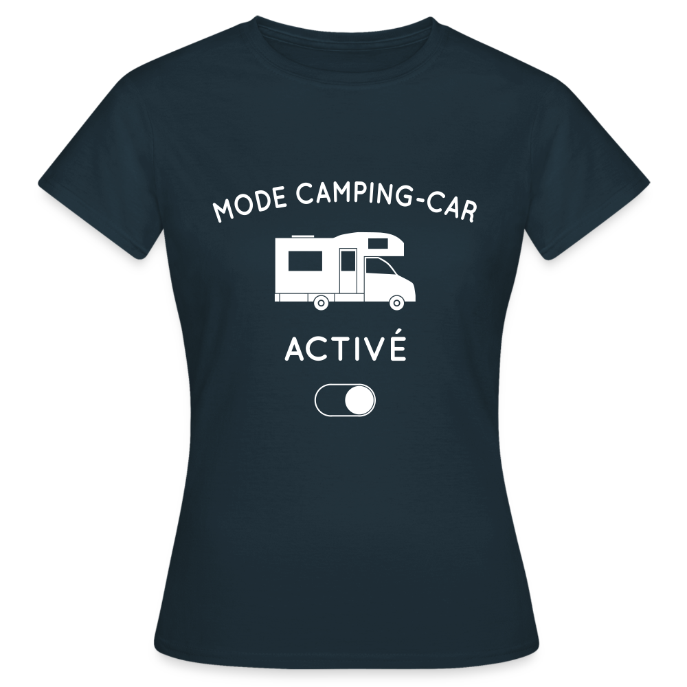 T-shirt Femme - Mode camping-car activé - marine