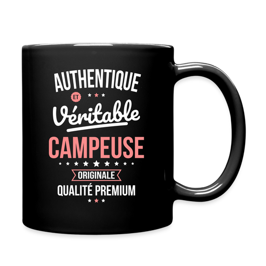 Mug uni - Authentique et véritable Campeuse - noir