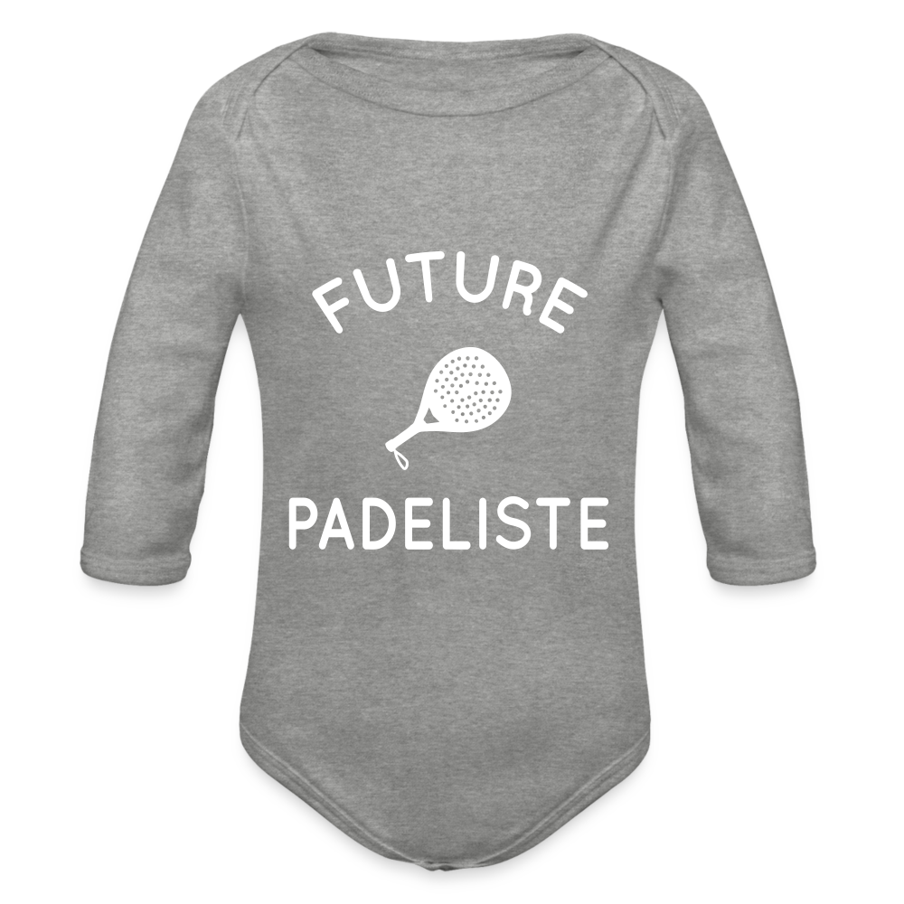 Body Bébé bio manches longues - Future padeliste - gris chiné