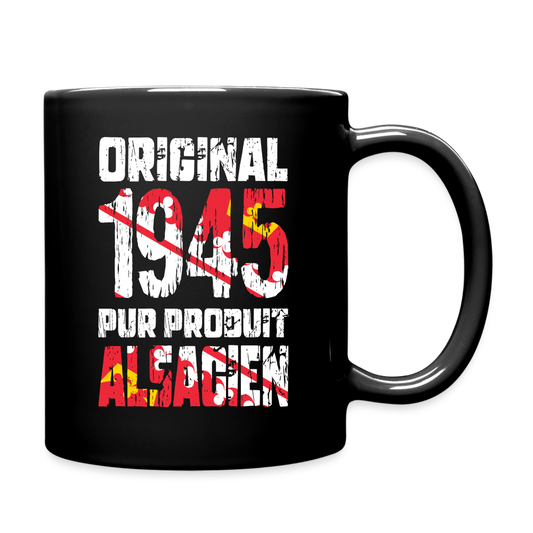 Mug uni - Anniversaire 80 Ans - Original 1945 - Pur produit Alsacien - noir