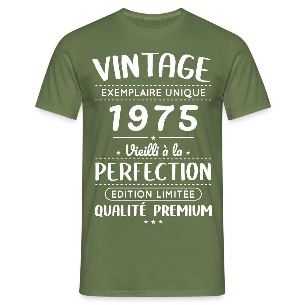 T-shirt Homme - Anniversaire 50 Ans - Vintage 1975 - vert militaire