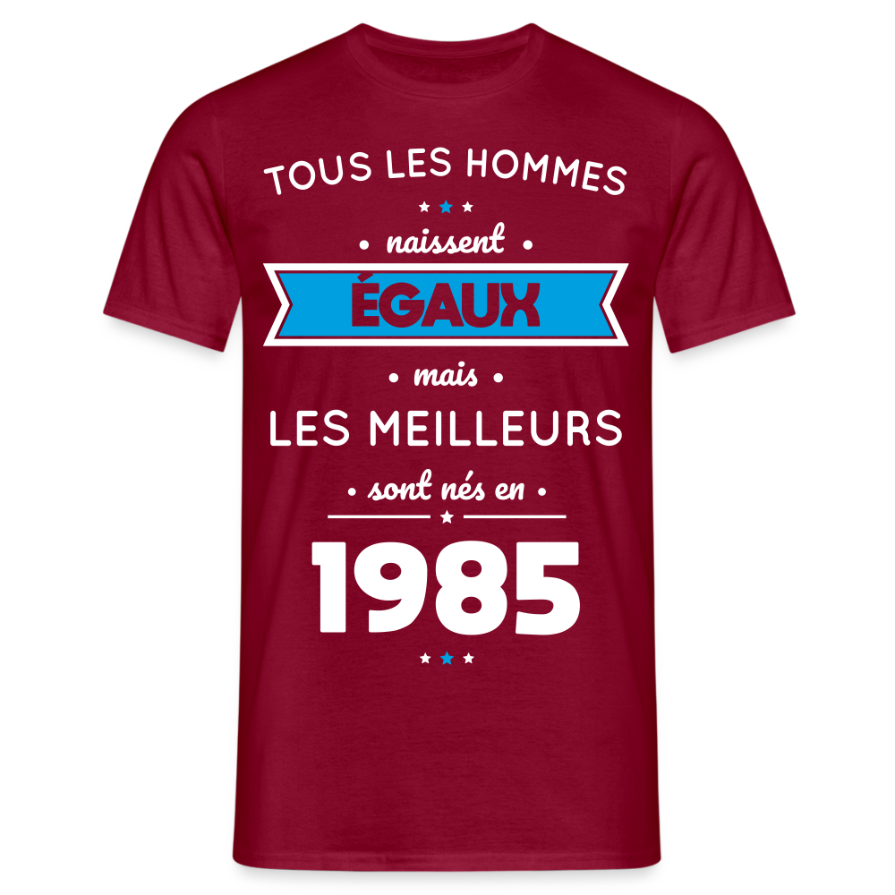 T-shirt Homme - Anniversaire 40 Ans - Les meilleurs sont nés en 1985 - rouge brique