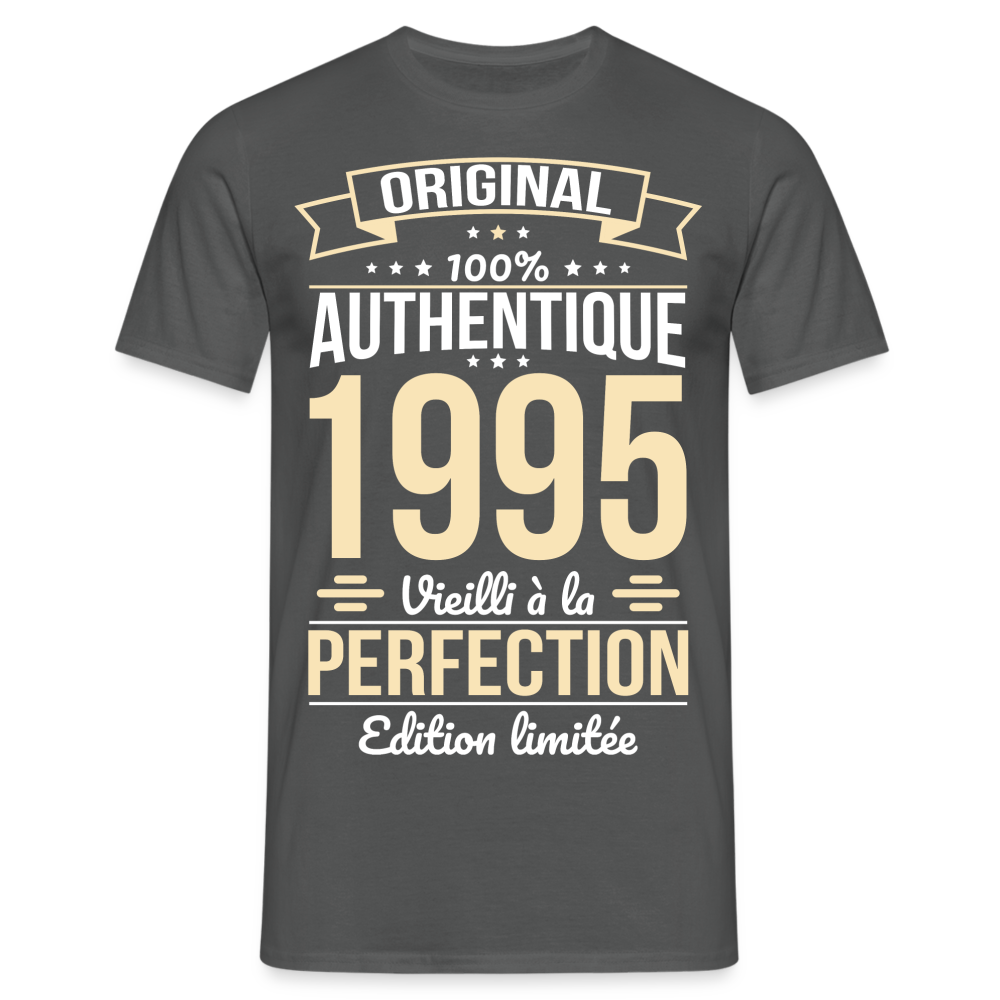 T-shirt Homme - Anniversaire 30 Ans - Original 1995 - charbon