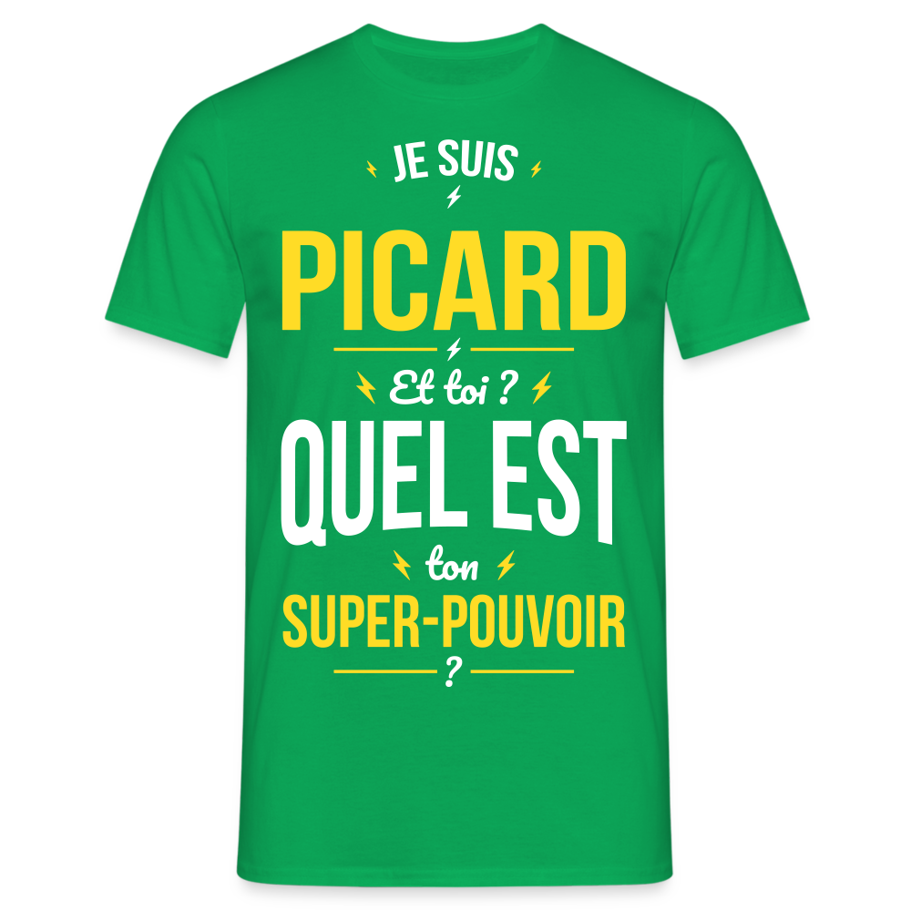 T-shirt Homme - Je suis Picard - Super-pouvoir - vert