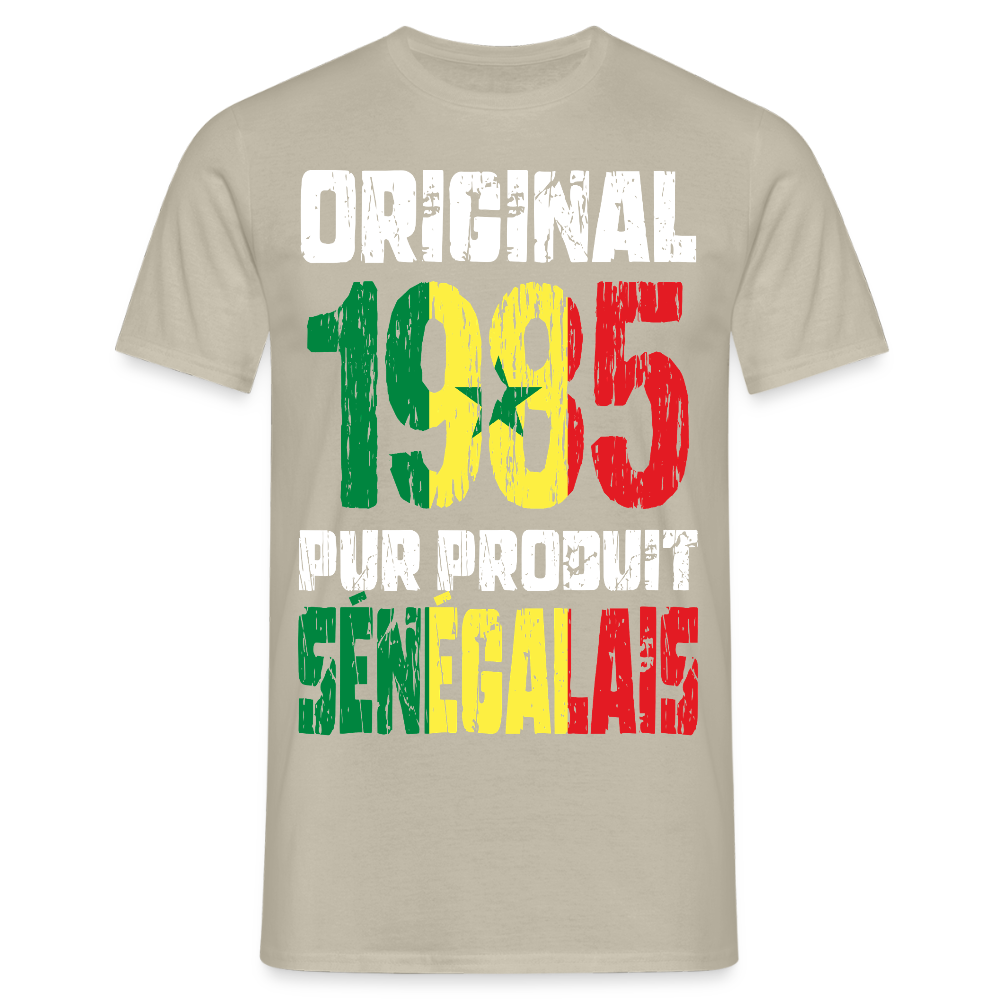 T-shirt Homme - Anniversaire 40 Ans - Original 1985 - Pur produit Sénégalais - beige sable