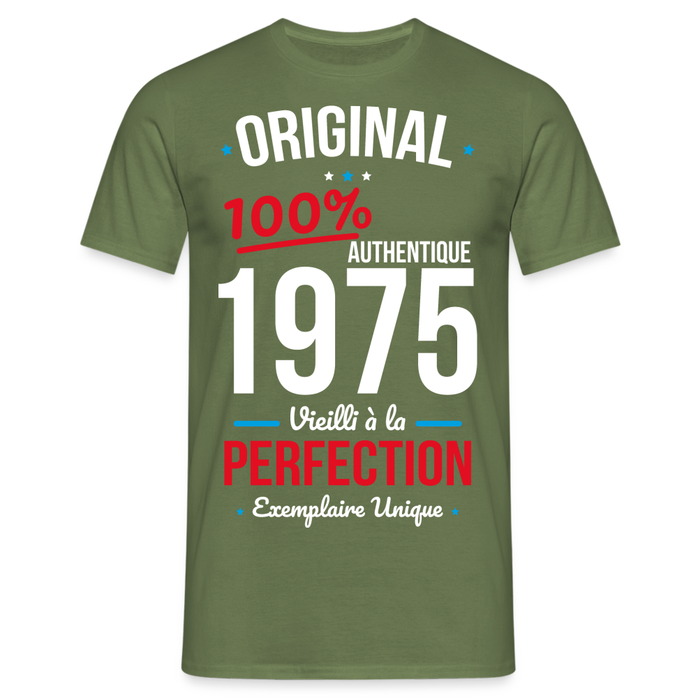 T-shirt Homme - Anniversaire 50 Ans - Original 1975 - vert militaire