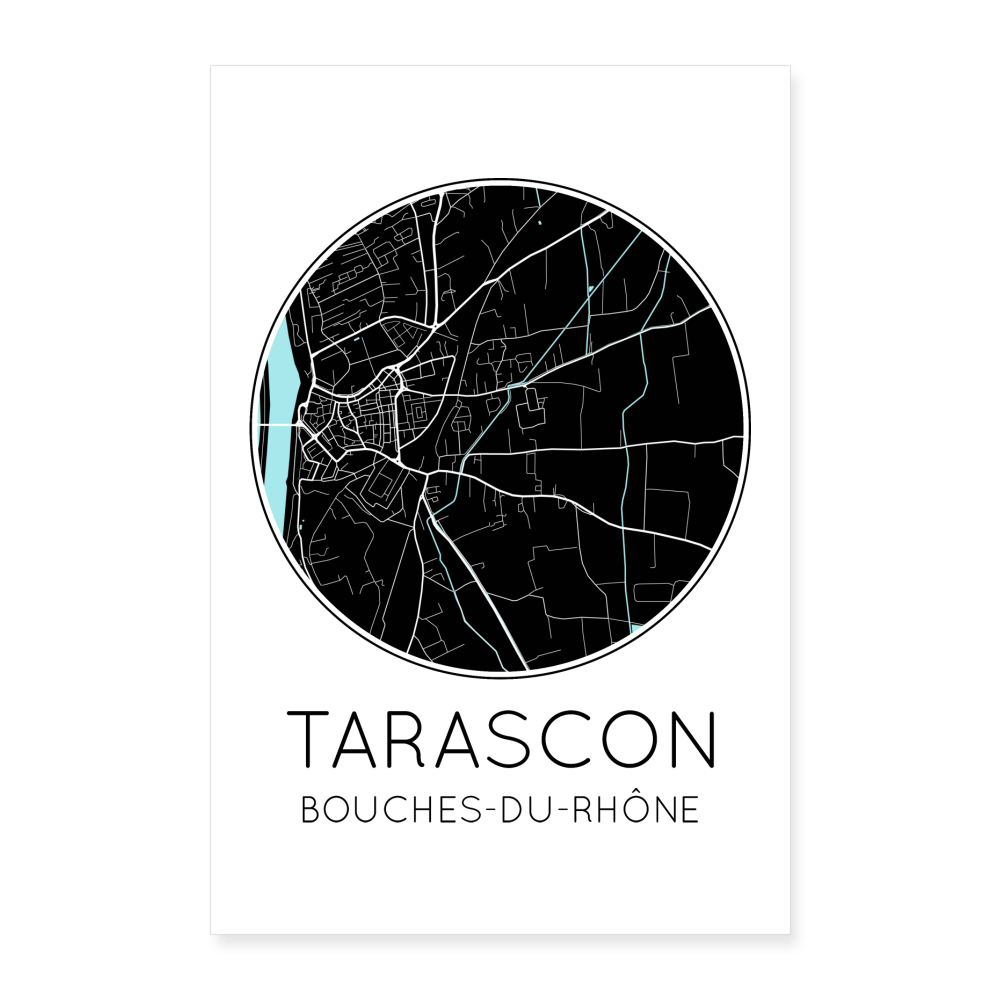 Poster Tarascon - Plan Tarascon - 60 x 90 cm - blanc