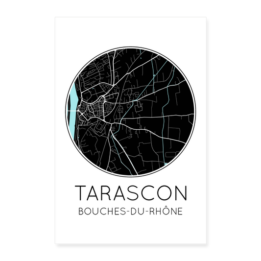 Poster Tarascon - Plan Tarascon - 60 x 90 cm - blanc