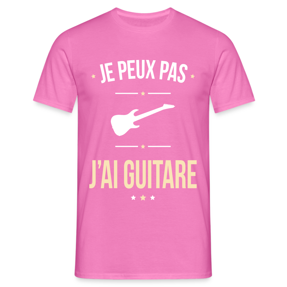 T-shirt Homme - Je peux pas j'ai Guitare - rose