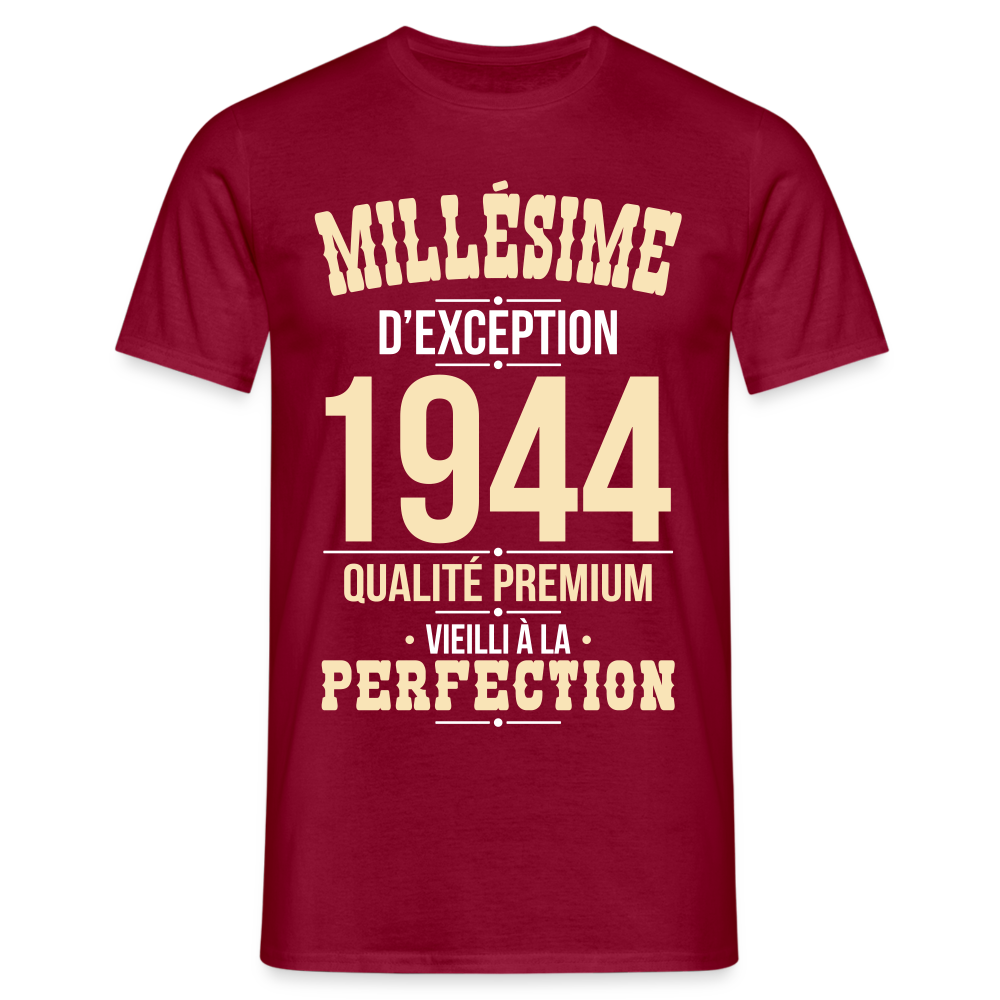 T-shirt Homme - Anniversaire 80 Ans - Millésime 1944 - rouge brique