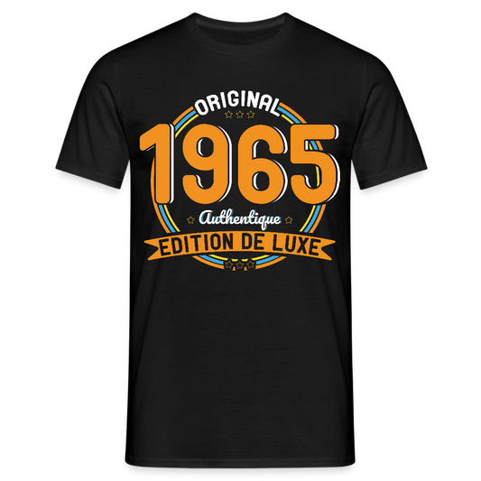 T-shirt Homme - Anniversaire 60 Ans - Original 1965 Authentique - noir