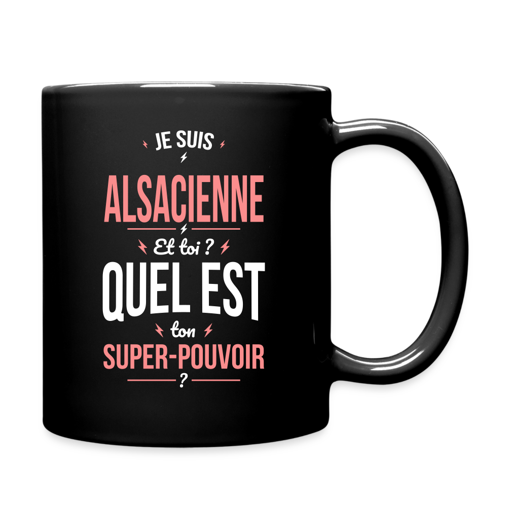 Mug uni - Je suis Alsacienne - Super-pouvoir - noir