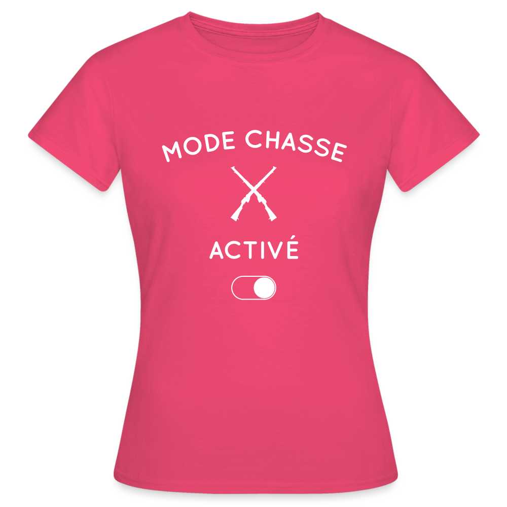 T-shirt Femme - Mode chasse activé - rose azalée