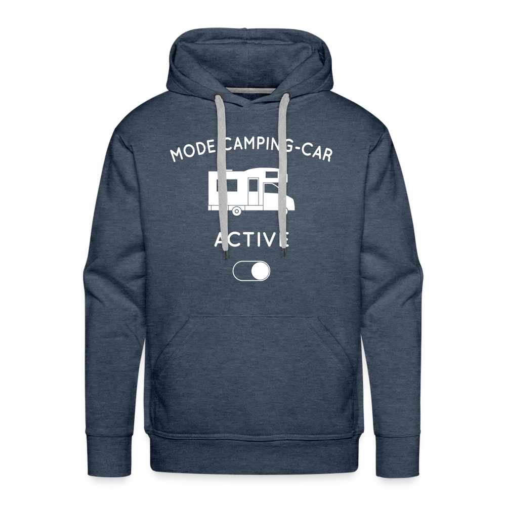 Sweat à capuche Premium Homme - Mode camping-car activé - bleu jeans