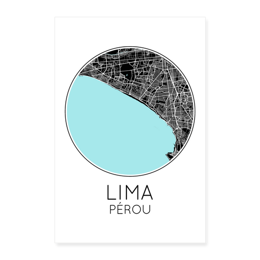 Poster Lima - Plan Lima - 40 x 60 cm - blanc