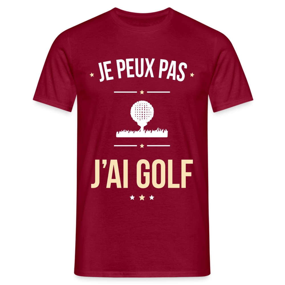 T-shirt Homme - Je peux pas j'ai Golf - rouge brique