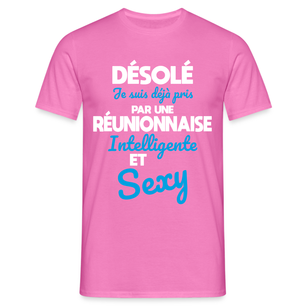 T-shirt Homme -  Je suis déjà pris par une Réunionnaise intelligente et sexy - rose