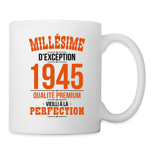 Mug blanc - Anniversaire 80 Ans - Millésime 1945 - blanc