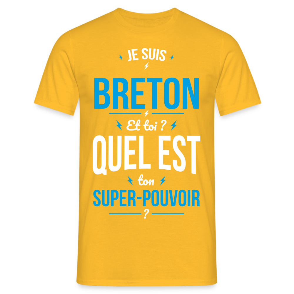 T-shirt Homme - Je suis Breton - Super-pouvoir - jaune