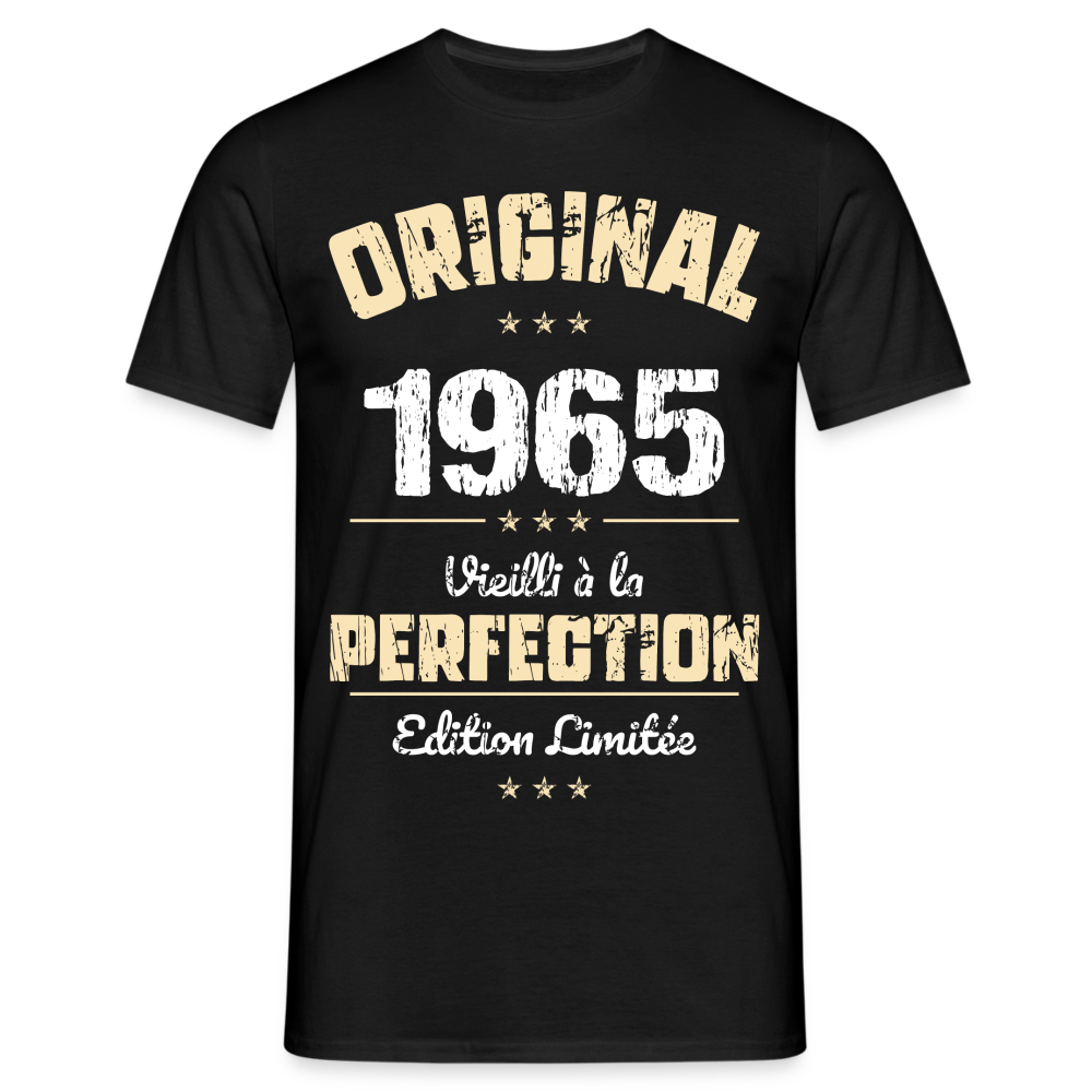 T-shirt Homme - Anniversaire 60 Ans - Original 1965 - noir