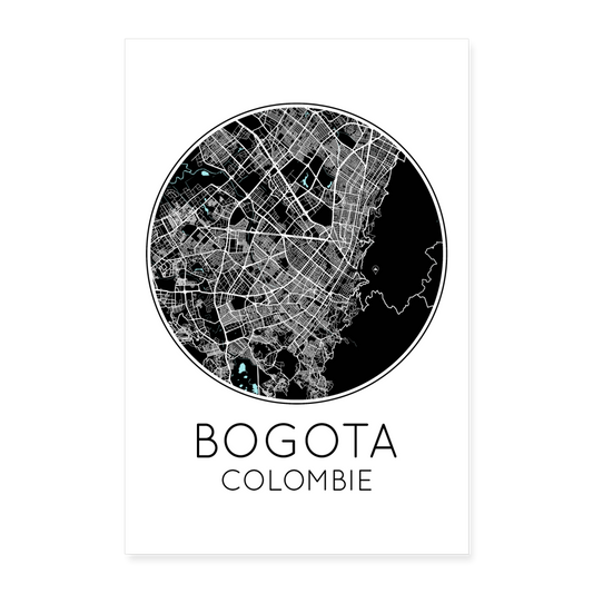 Poster Bogota - Plan Bogota - 40 x 60 cm - blanc