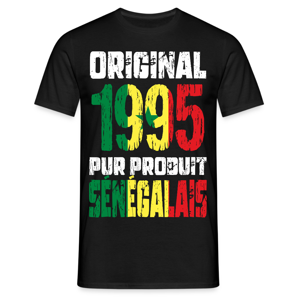 T-shirt Homme - Anniversaire 30 Ans - Original 1995 - Pur produit Sénégalais - noir