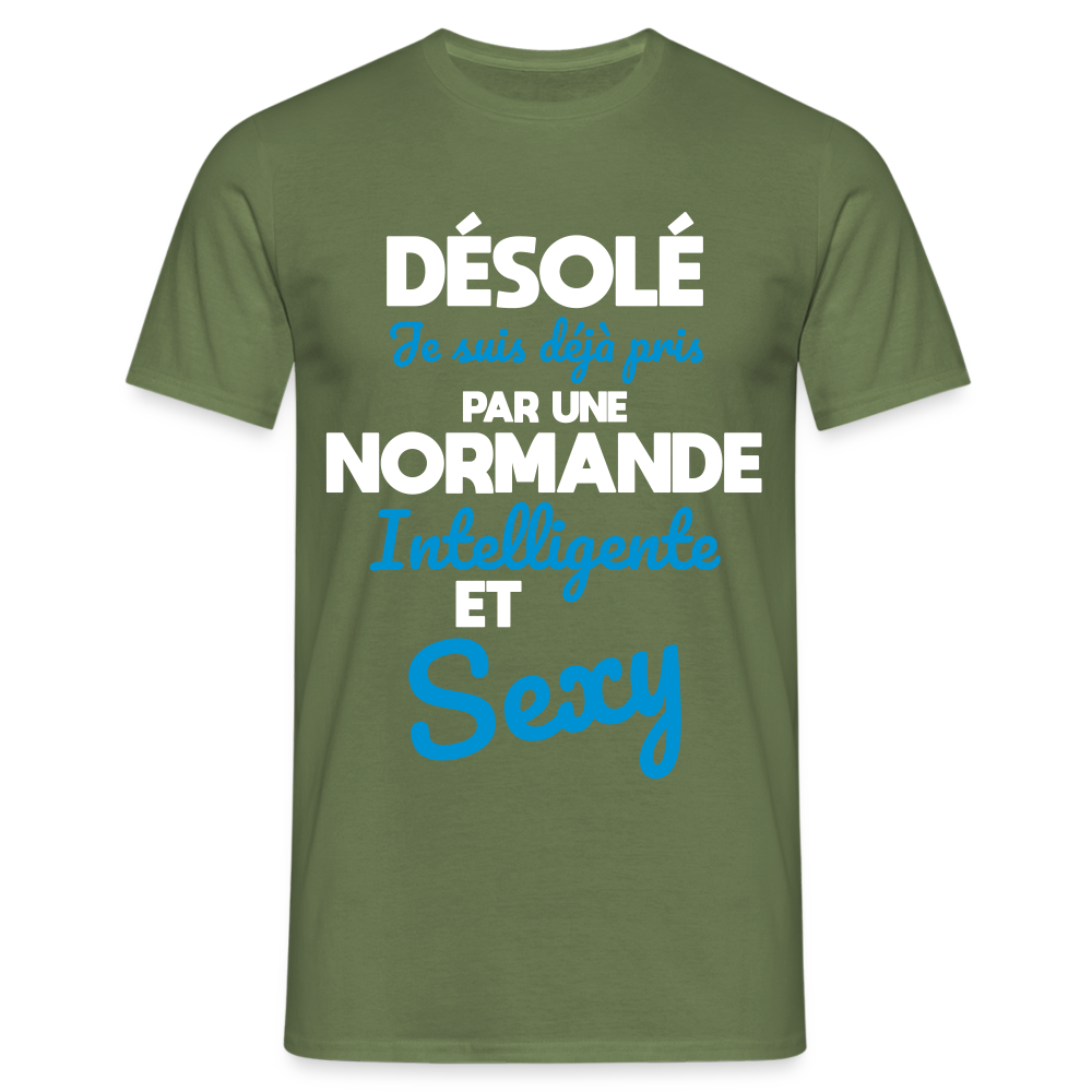 T-shirt Homme -  Je suis déjà pris par une Normande intelligente et sexy - vert militaire