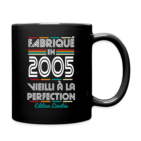 Mug uni - Anniversaire 20 Ans - Fabriqué en 2005 - noir