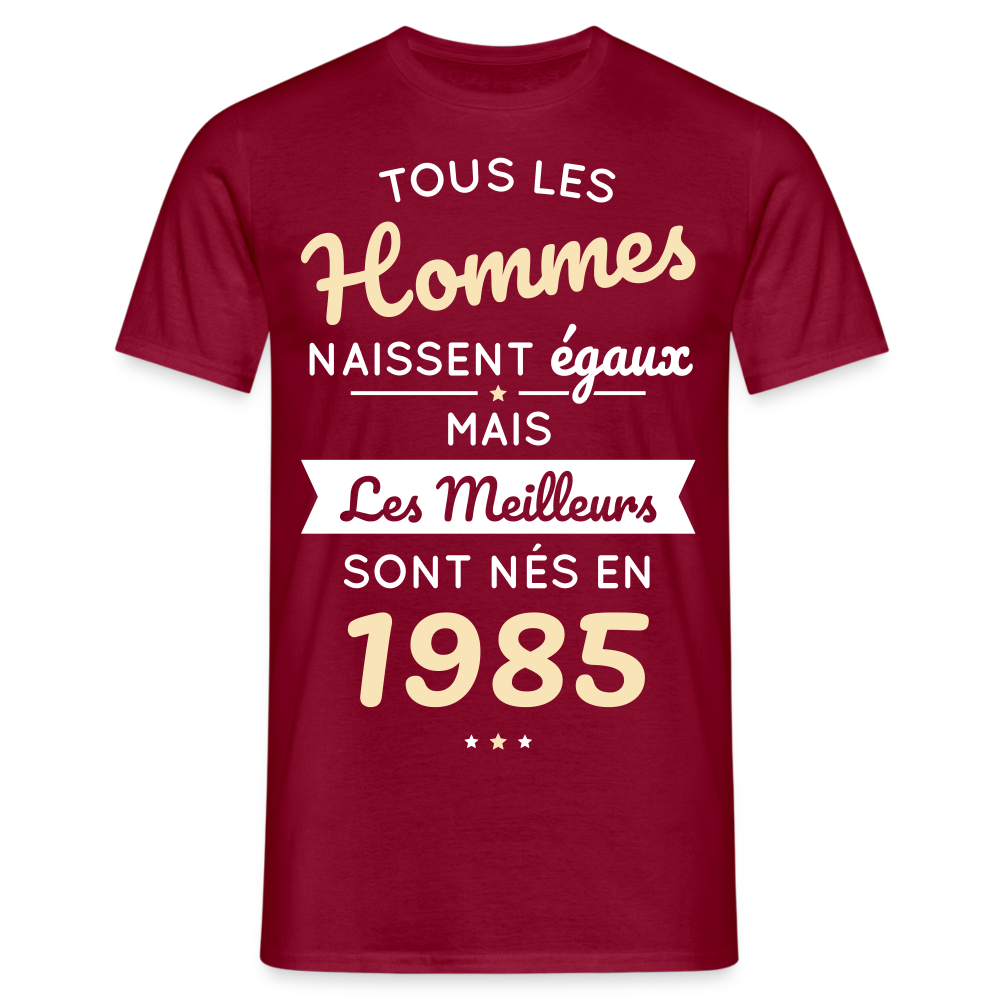 T-shirt Homme - Anniversaire 40 Ans - Les meilleurs sont nés en 1985 - rouge brique