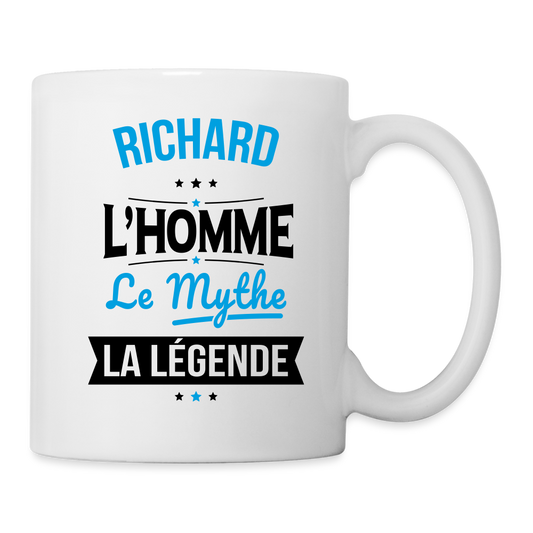 Mug blanc - Richard - l'Homme - le Mythe - la Légende - blanc