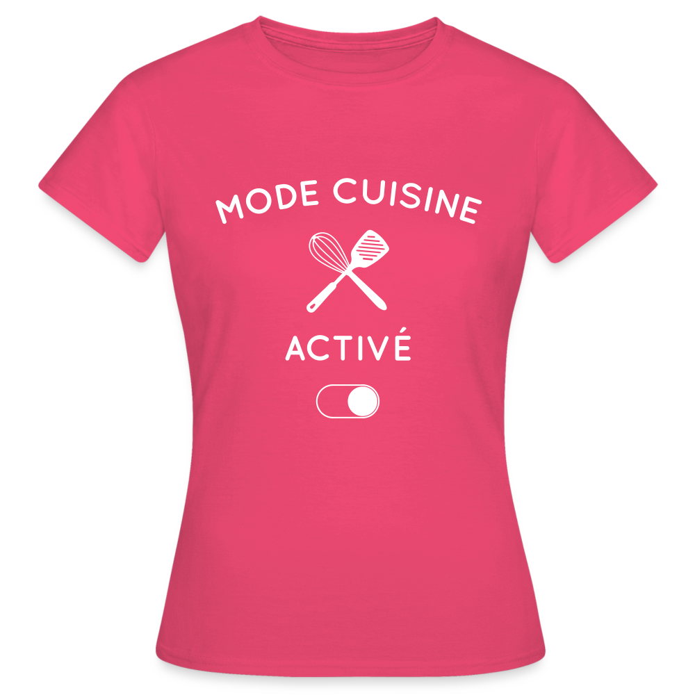 T-shirt Femme - Mode cuisine activé - rose azalée