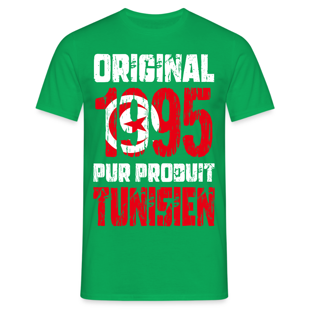 T-shirt Homme - Anniversaire 30 Ans - Original 1995 - Pur produit Tunisien - vert