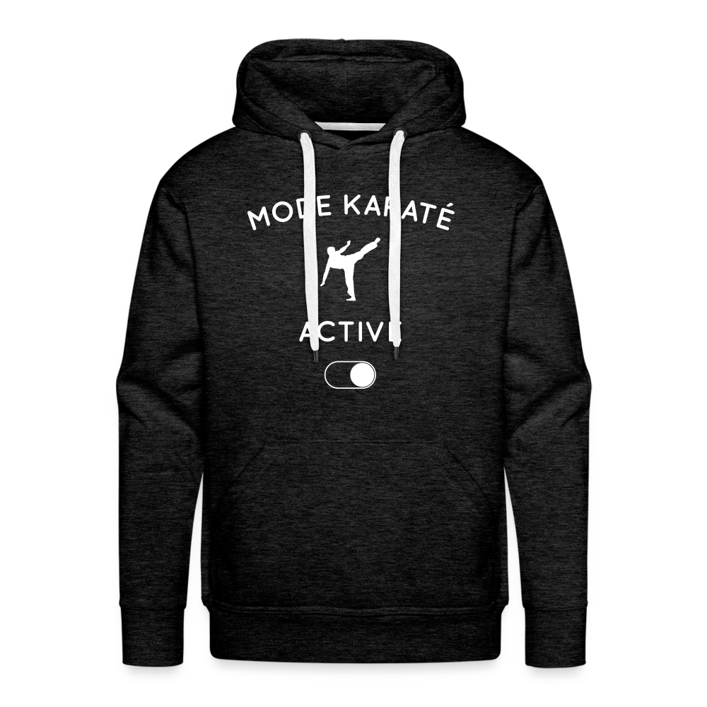 Sweat à capuche Premium Homme - Mode karaté activé - charbon