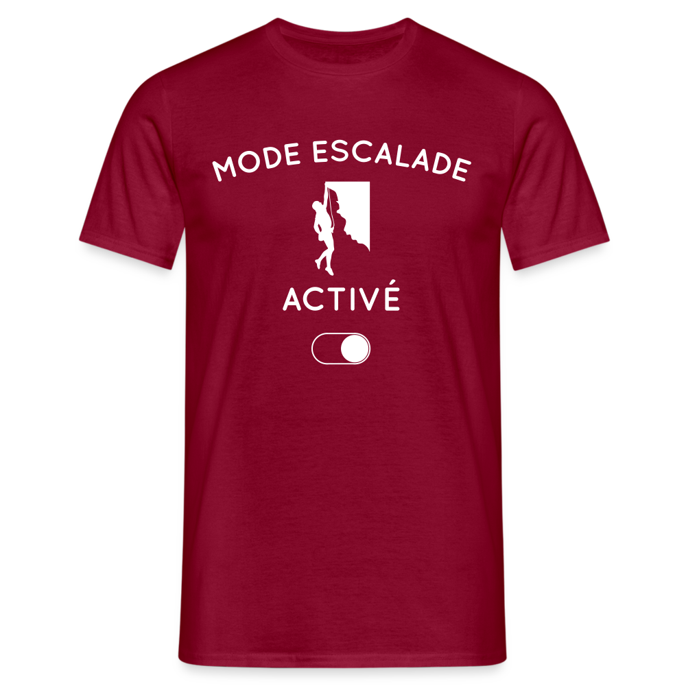 T-shirt Homme - Mode escalade activé - rouge brique