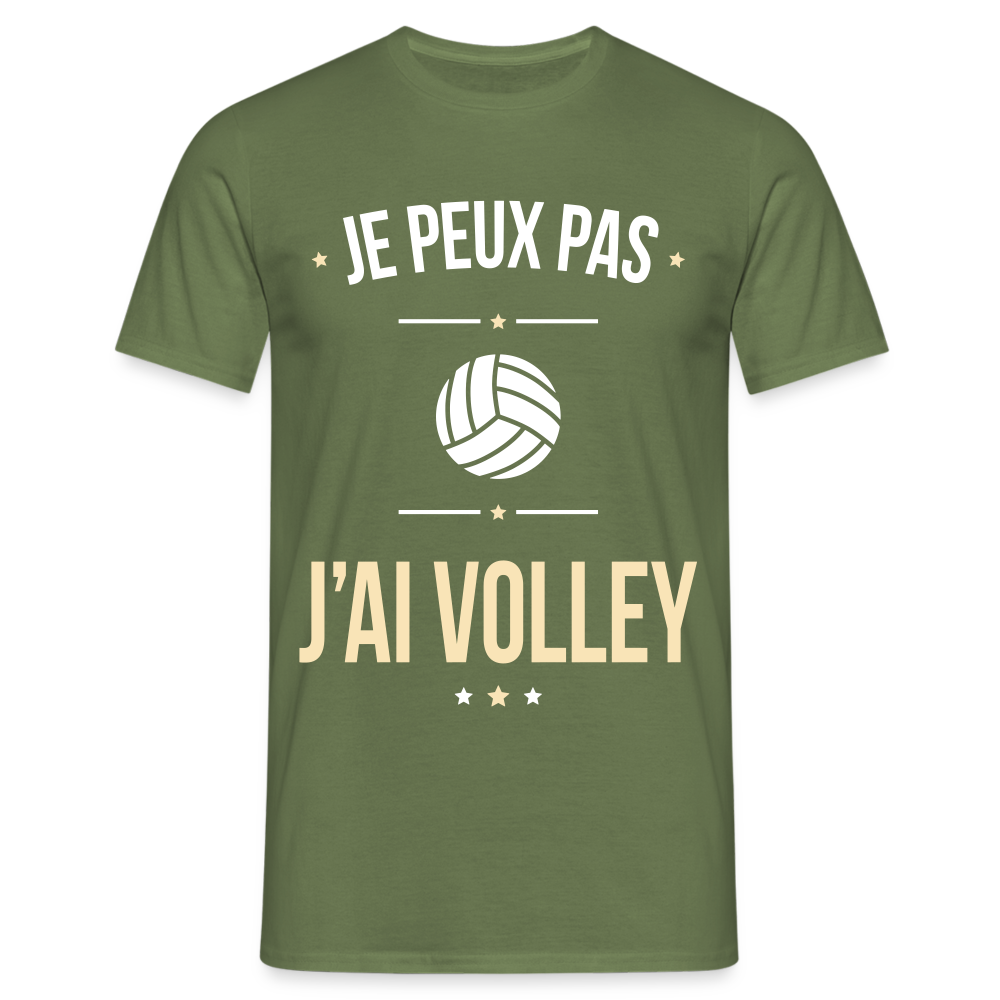 T-shirt Homme - Je peux pas j'ai Volley - vert militaire