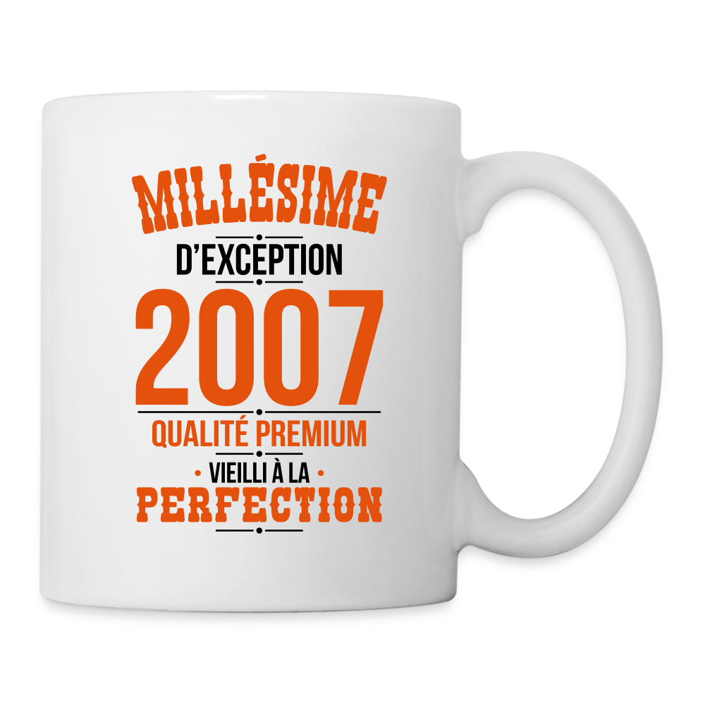 Mug blanc - Anniversaire 18 Ans - Millésime 2007 - blanc