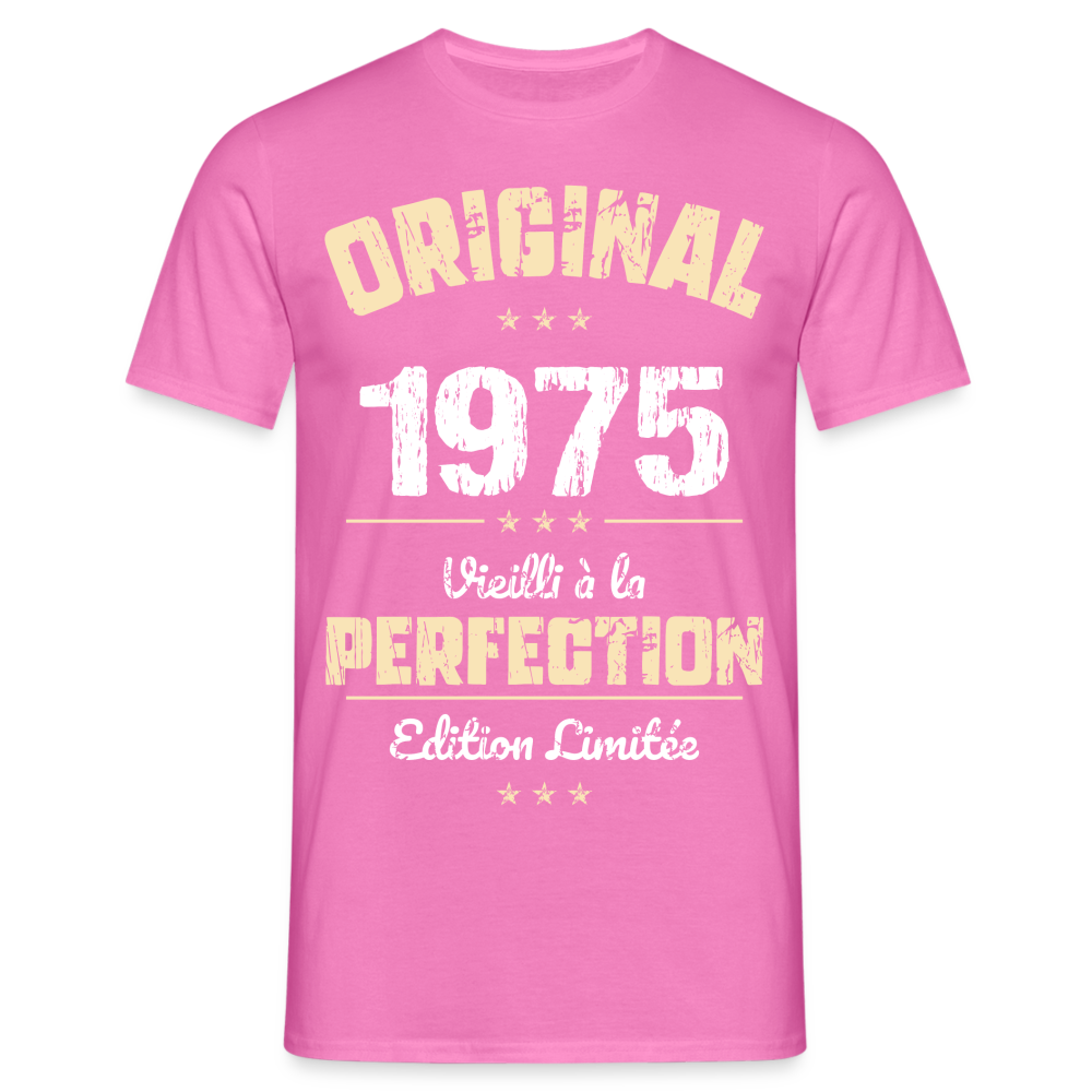 T-shirt Homme - Anniversaire 50 Ans - Original 1975 - rose